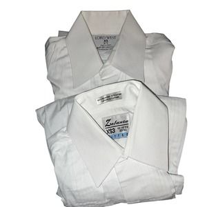 TWO White Tux Shirts SZ XS Lord West & Zelante Brands
